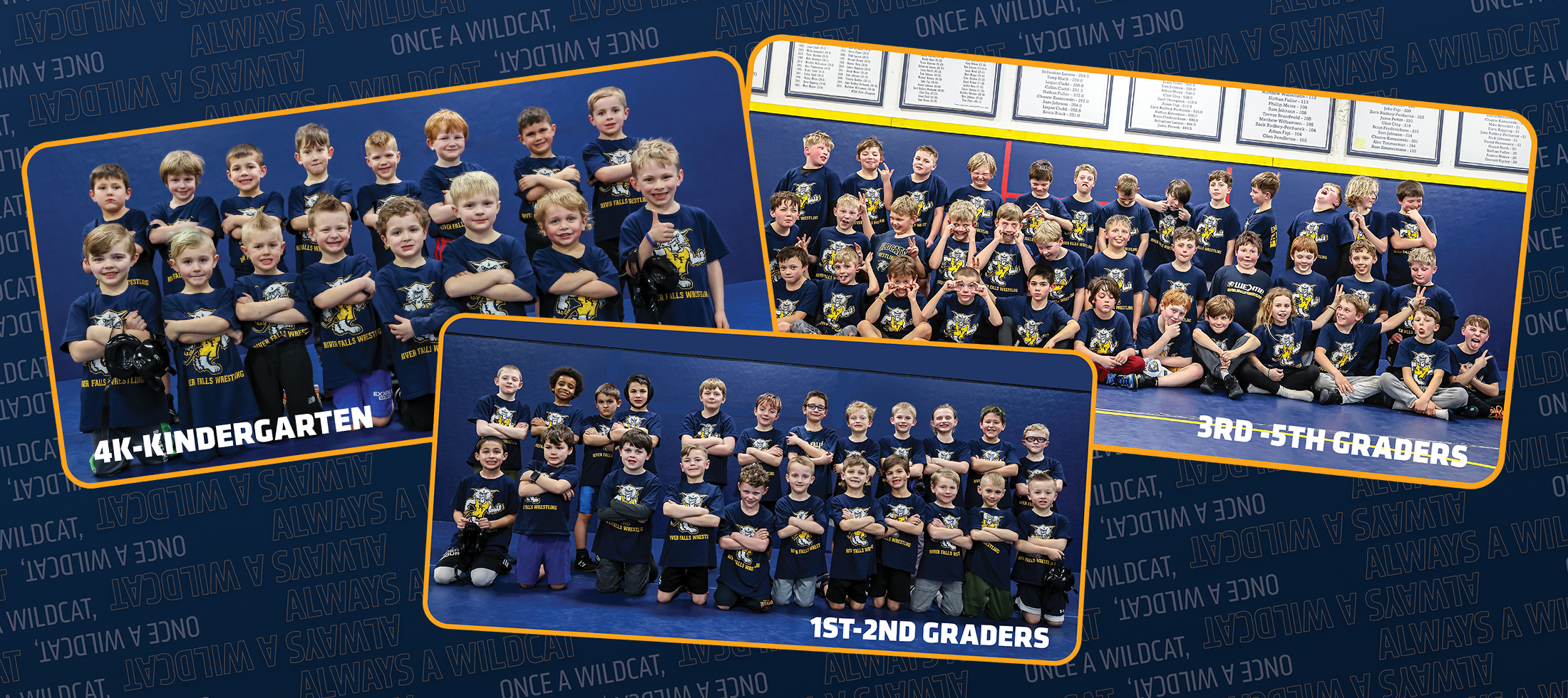 Youth wrestlers in action